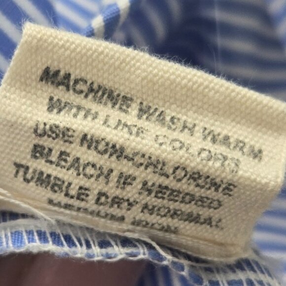 Jennifer & Grace Blue White Striped Embroidered Lace Short Sleeved Blouse 1x - Picture 8 of 8